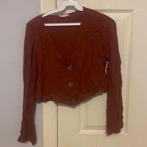 Button up flowy crop top, lightly worn (needs to be ironed before sold)